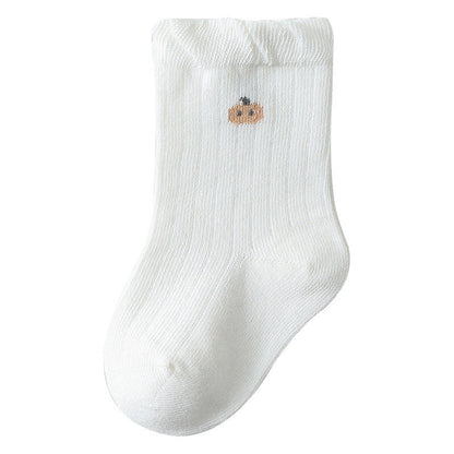 Baby Girls Frilled-Edges Breathable Mid-Calf Socks 2 Pairs
